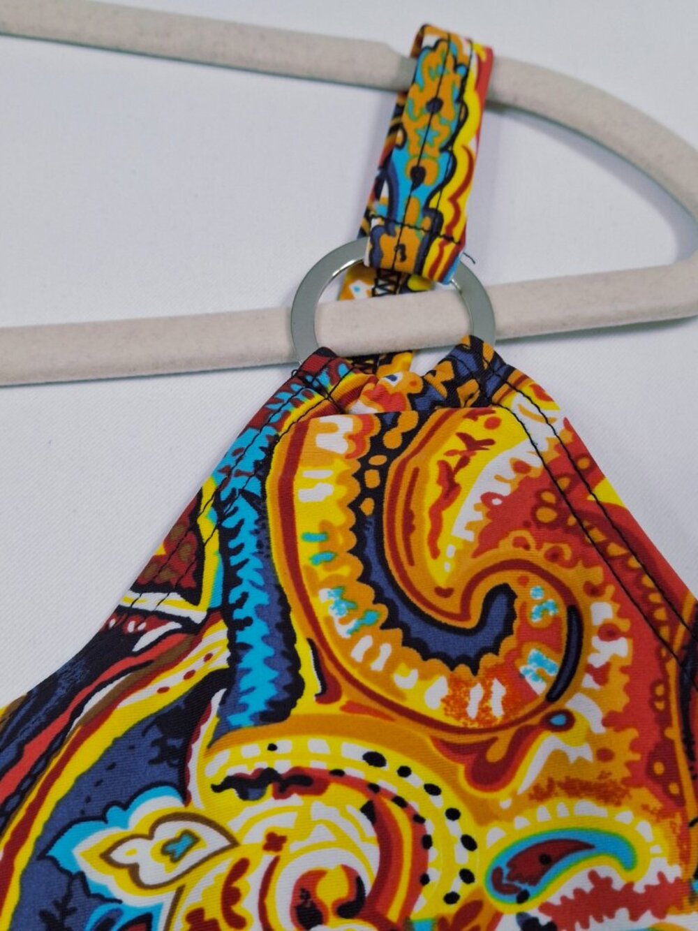 Bikini Bay Womens Vibrant Boho Plus 1X Tankini Top Swimsuit Multicolor Paisley - Picture 3 of 16